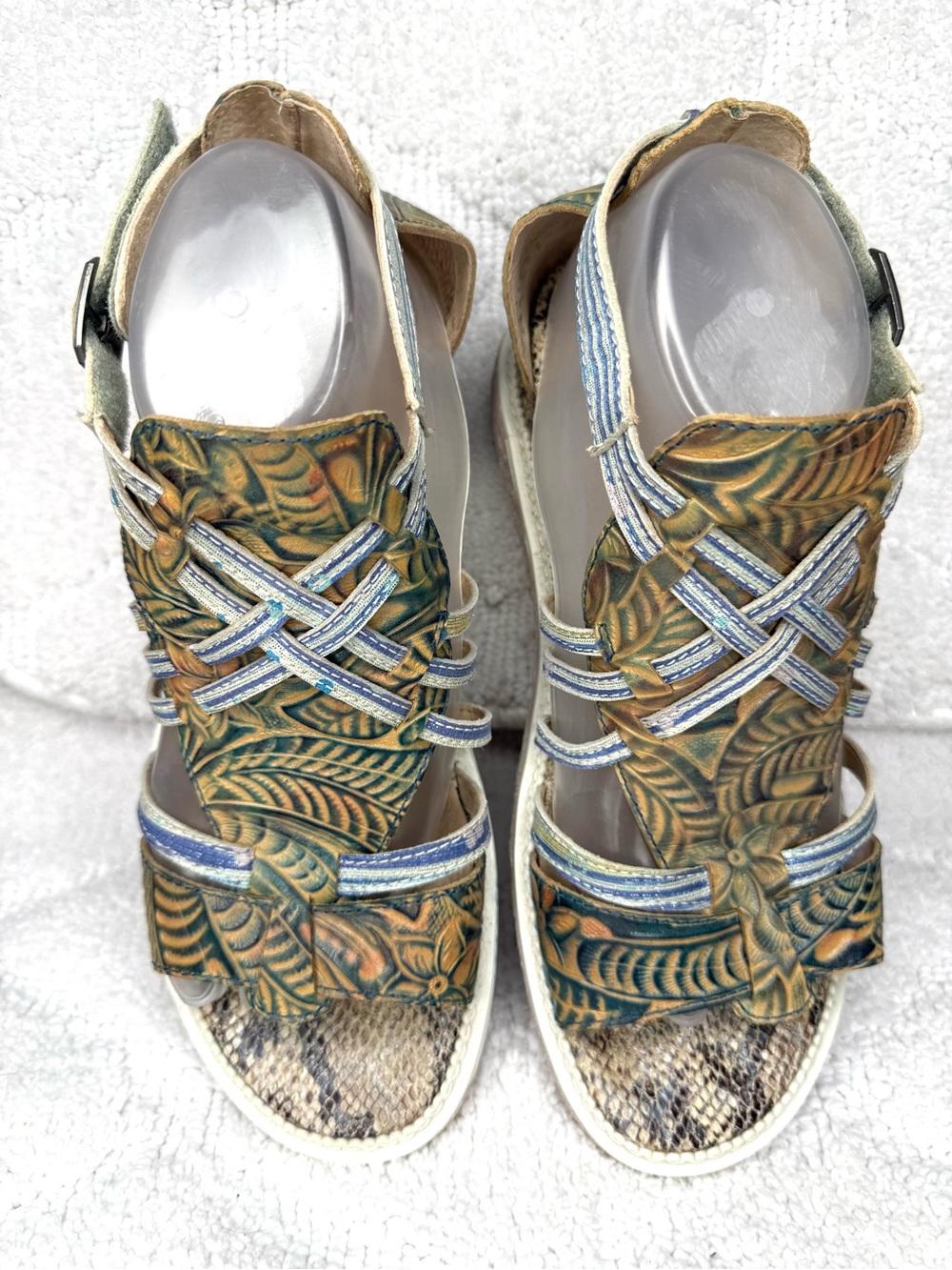 L’Artiste Spring Step Tasvima Sandals Size 40 Leather Boho Multicolor